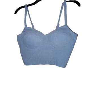 Say what baby blue bustier bra corset